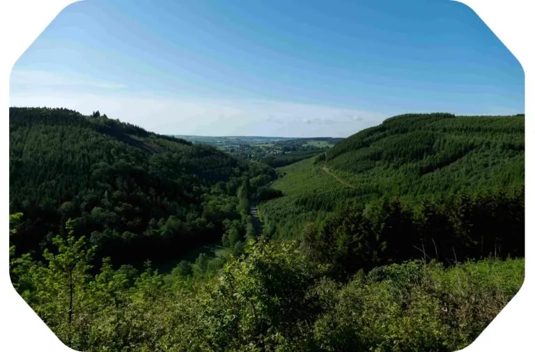 Vue sur Lavacherie en passant par la chapelle de la Bonne Dame